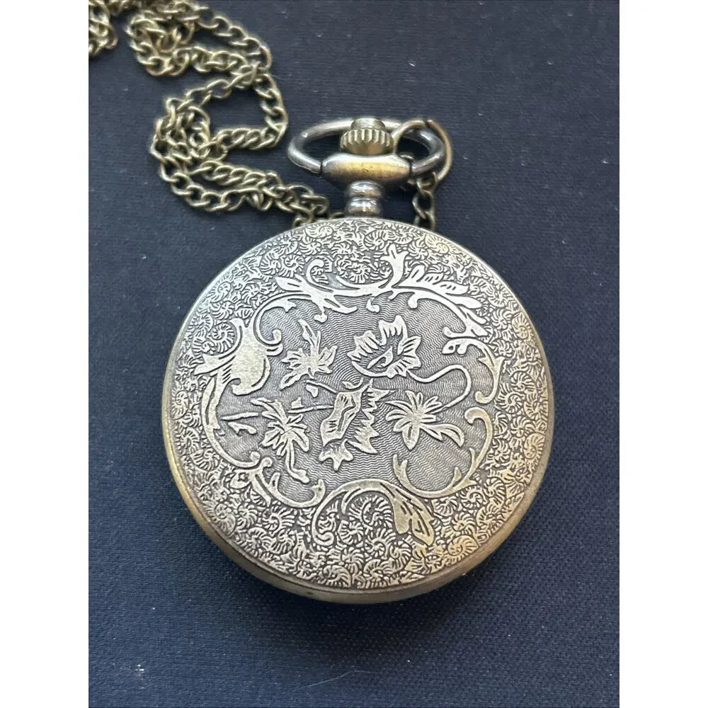 Bronze Tone Quartz Pocket Watch